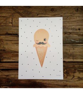 lamina a4 helado con bigote dessin design tattookidsstore.es