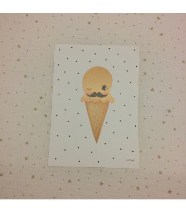 lamina a4 helado con bigote dessin design tattookidsstore.es